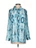 Unbranded Animal Print Blue Long Sleeve Blouse Size S - photo 1