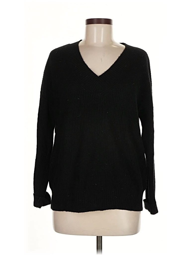 Pre-owned Minnie Rose Cashmere Pullover Sweater In Black