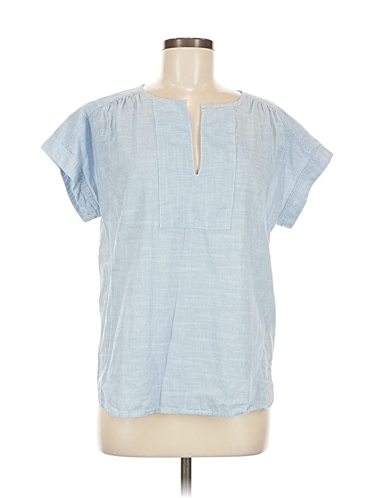 Pre-owned Gap Short Sleeve Blouse In Blue