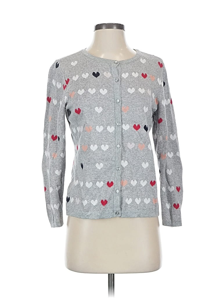 Pre-owned Christopher & Banks Cardigan Sweater In Silver