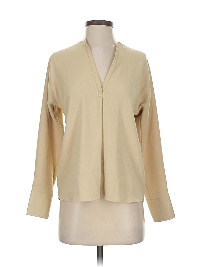 Pre-owned Vince Long Sleeve Blouse In Brown