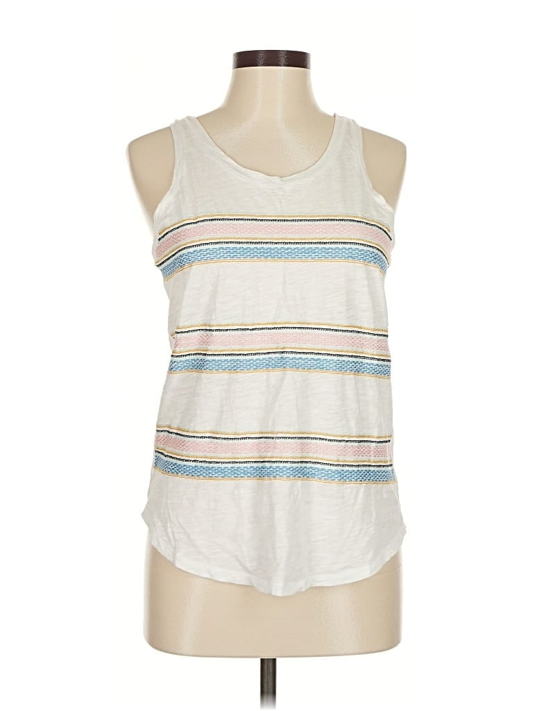 Pre-owned Ann Taylor Loft Tank Top White Halter Neckline Tops