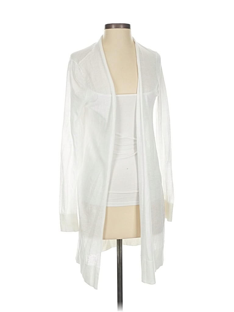 Pre-owned Ann Taylor Loft Cardigan Sweater In White