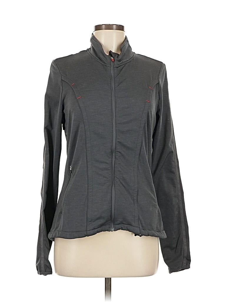 Pre-owned Athleta Track Jacket In Gray