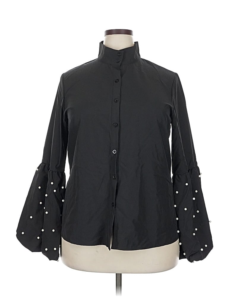 Pre-owned Unbranded 3/4 Sleeve Blouse In Black