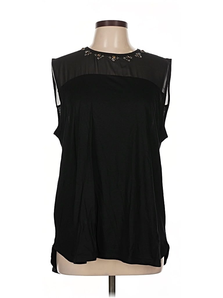Pre-owned Ann Taylor Sleeveless Blouse In Black