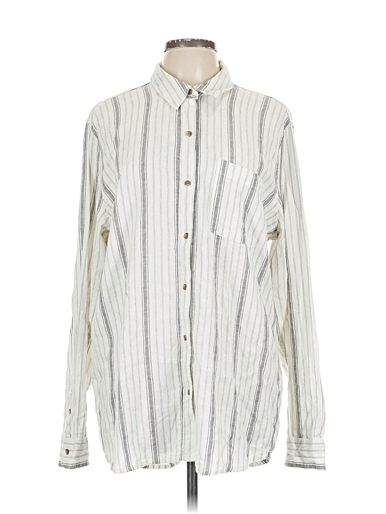 Pre-owned Universal Thread Long Sleeve Button Down Shirt In White