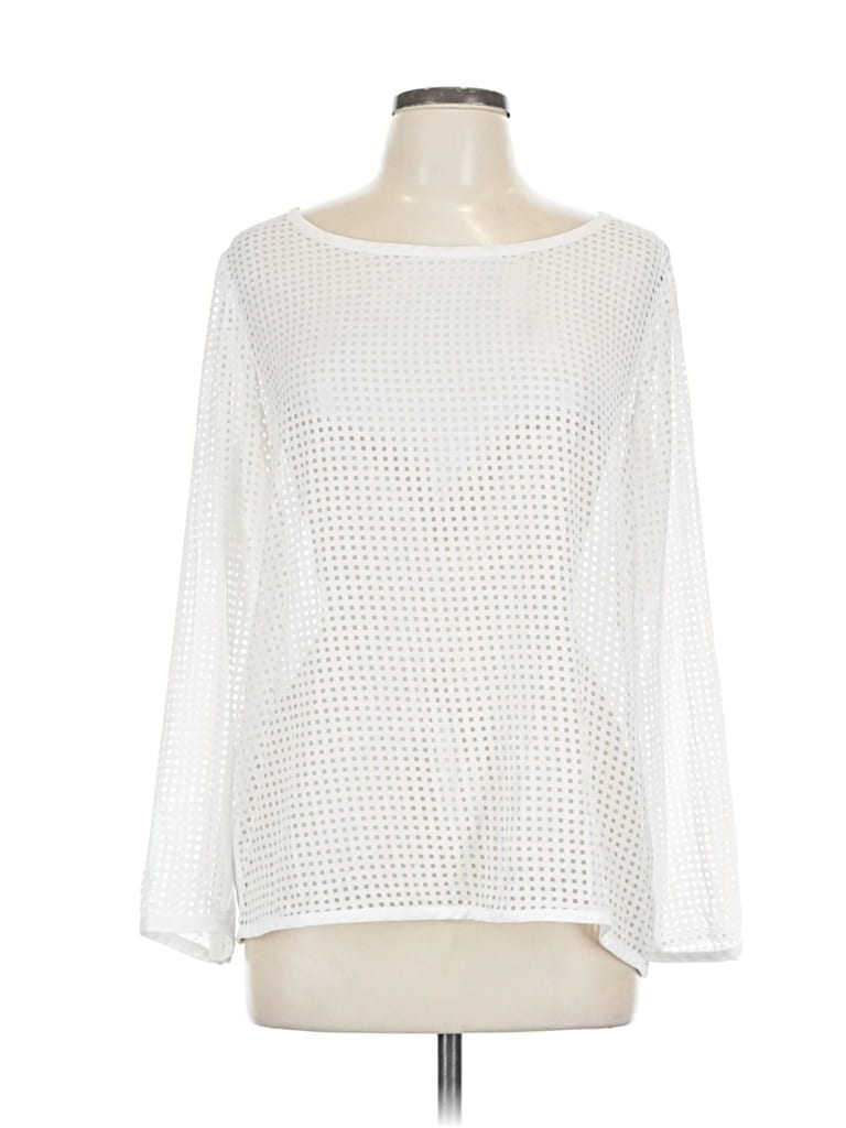 Pre-owned Banana Republic Long Sleeve Blouse In White