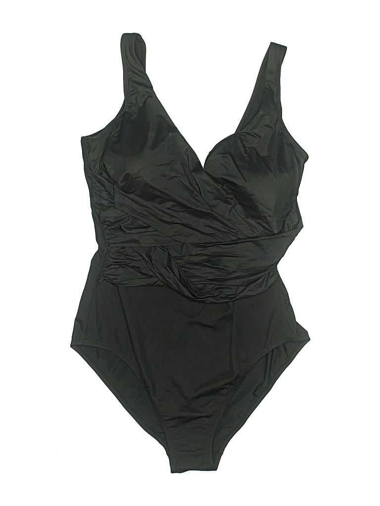 Pre-owned Lands' End One Piece Swimsuit In Green