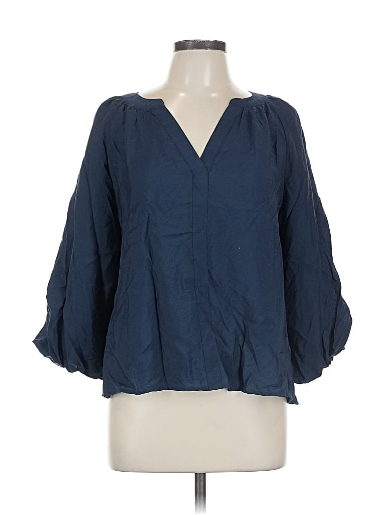 Pre-owned Sonoma Goods For Life 3/4 Sleeve Blouse In Blue