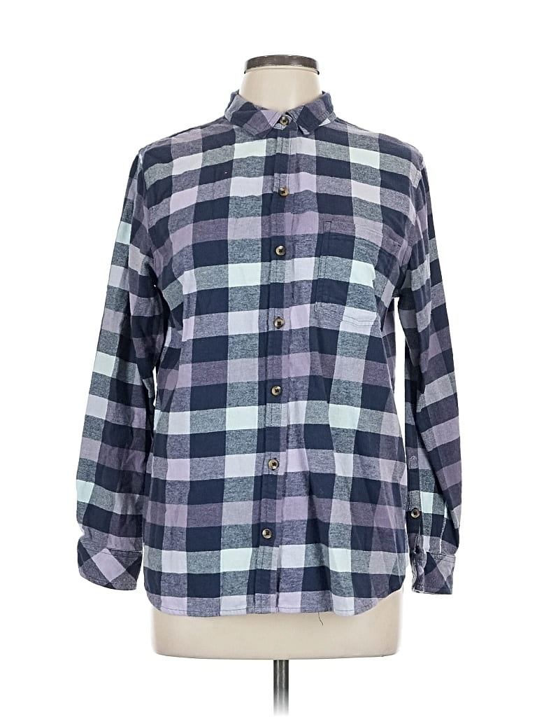 Pre-owned Sonoma Goods For Life Long Sleeve Button Down Shirt In Blue