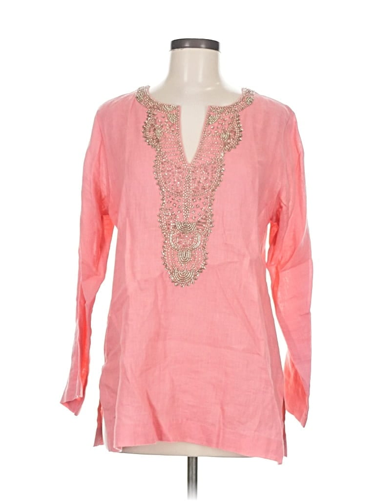 Pre-owned Bella Tu Long Sleeve Blouse In Pink