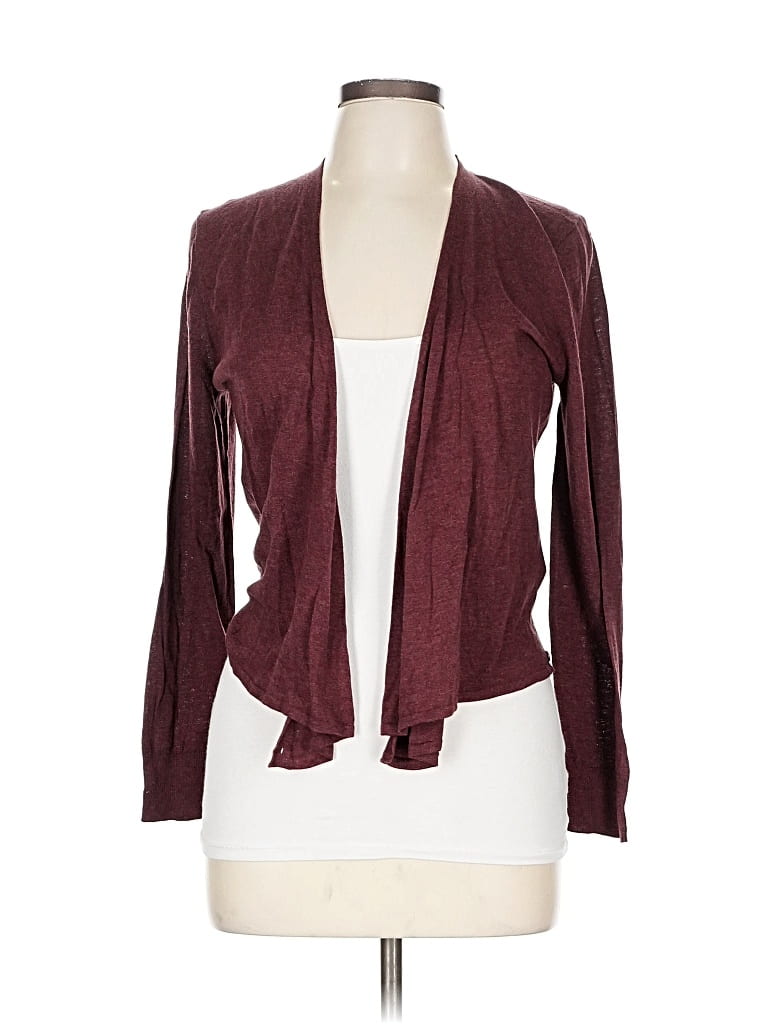 Pre-owned Nic + Zoe Cardigan Sweater In Burgundy