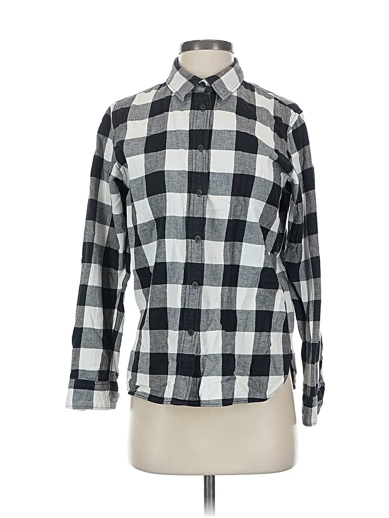 Pre-owned Uniqlo Long Sleeve Button Down Shirt In Silver