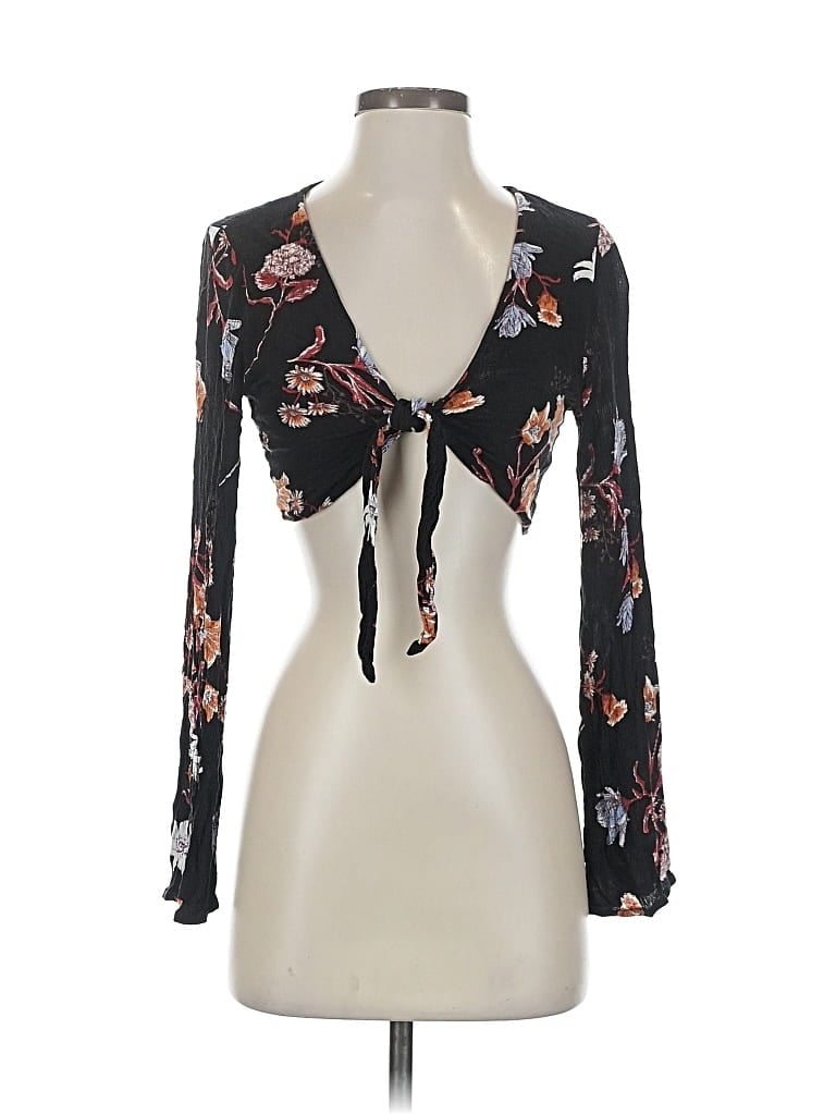 Pre-owned Gypsies & Moondust 3/4 Sleeve Blouse In Black