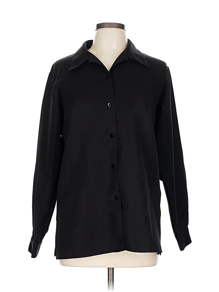 Pre-owned Assorted Brands Long Sleeve Button Down Shirt In Black