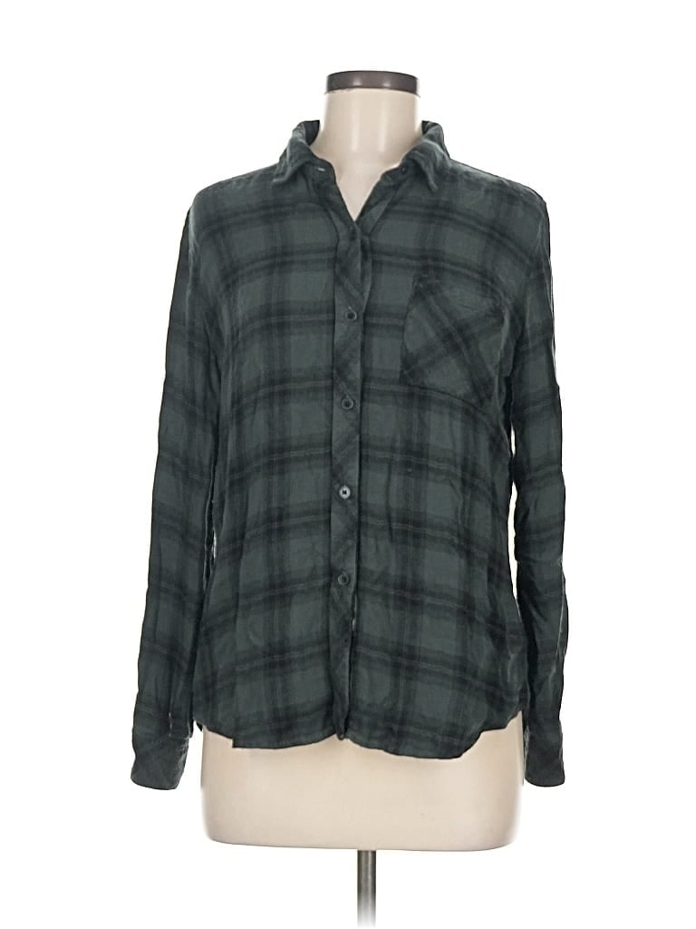 Pre-owned Rails Long Sleeve Button Down Shirt In Green