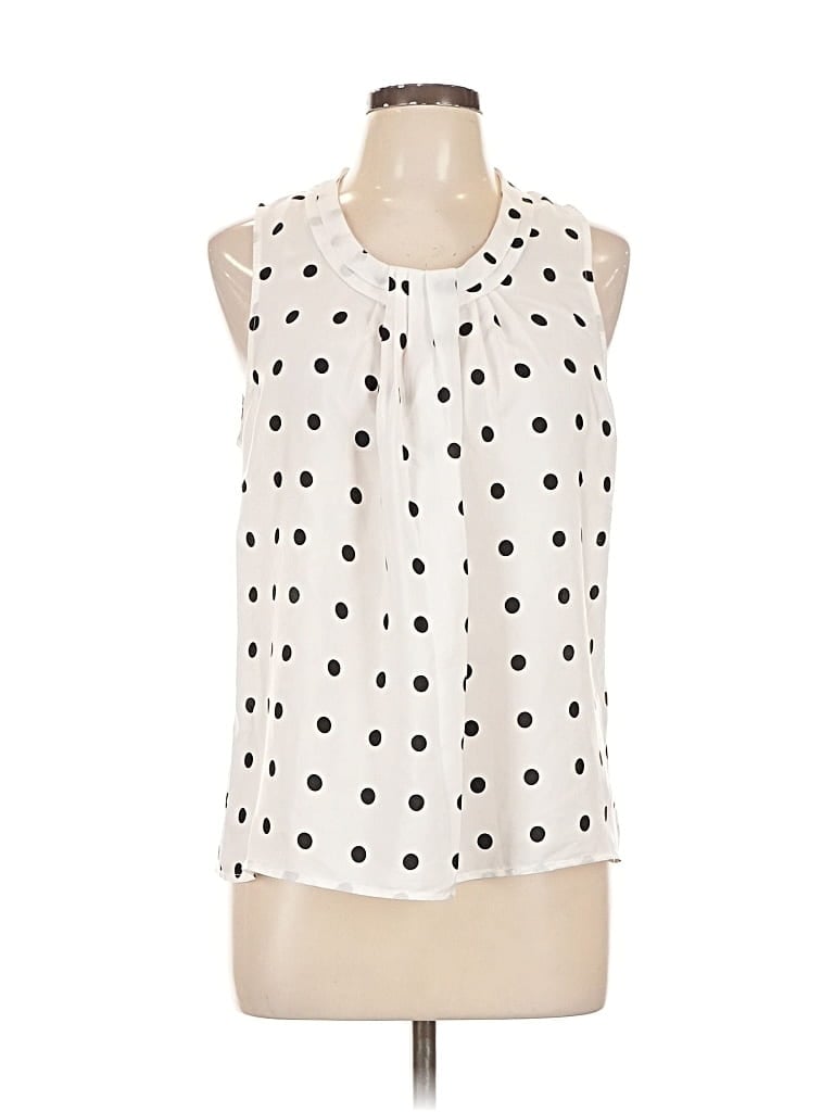 Pre-owned J.crew Factory Store Sleeveless Blouse In White