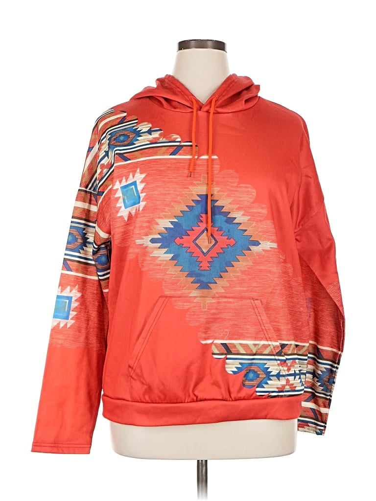 Pre-owned Unbranded Pullover Hoodie In Red