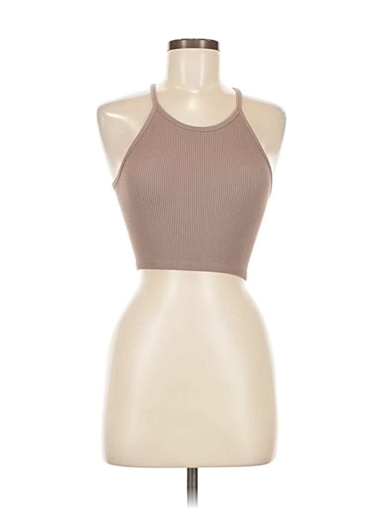 Pre-owned Love Tree Tank Top Brown Halter Neckline Tops