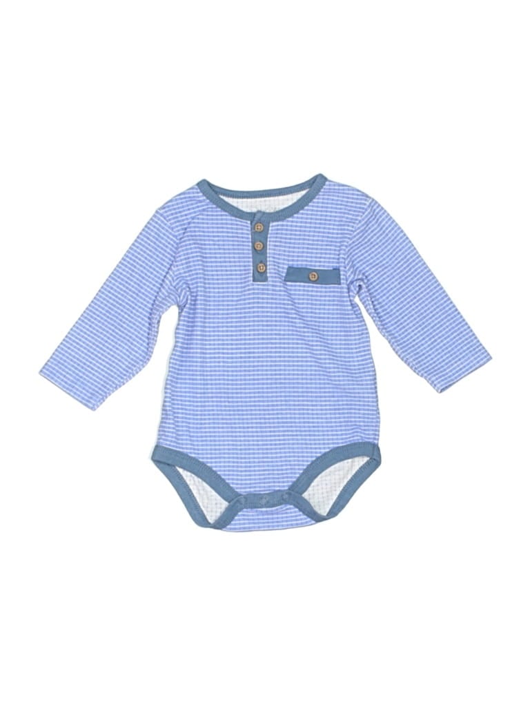 Pre-owned Rene Rofe Babies' Long Sleeve Onesie In Blue