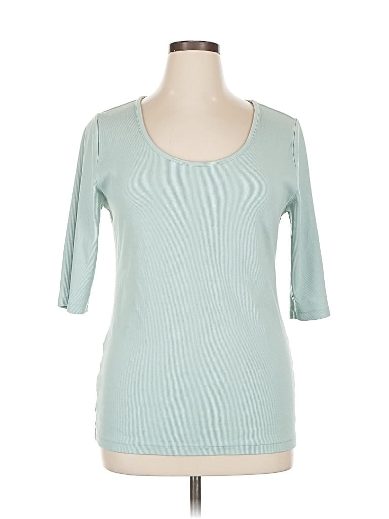 Pre-owned Soft Surroundings 3/4 Sleeve T-shirt In Blue