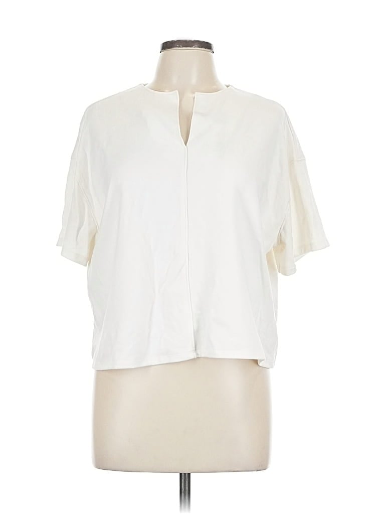 Pre-owned Melloday Short Sleeve Blouse In White
