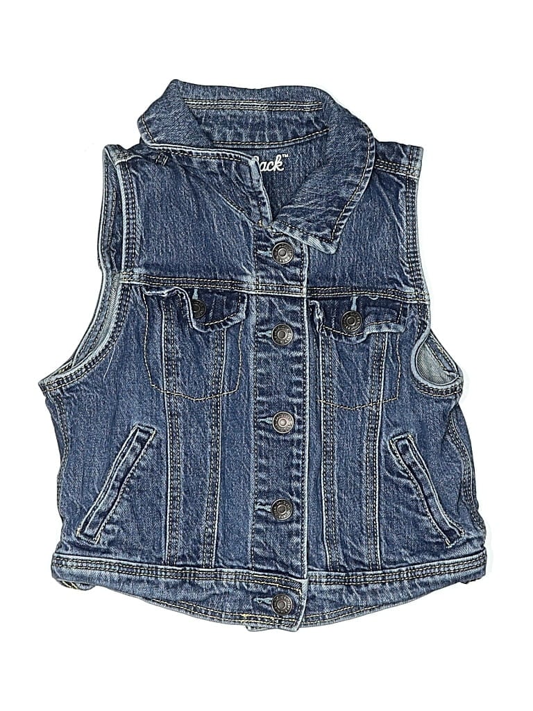 Pre-owned Cat & Jack Kids' Denim Vest In Blue