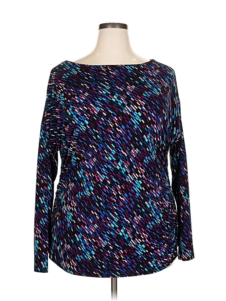 Pre-owned Vince Camuto Long Sleeve T-shirt In Blue