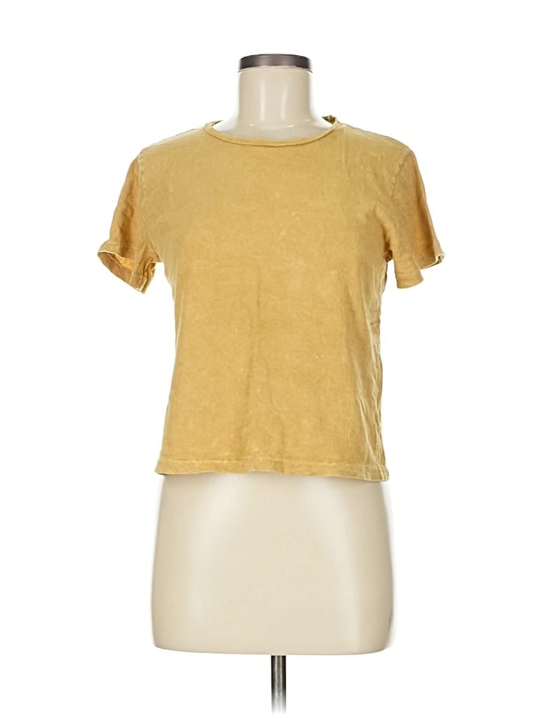 Pre-owned Re/done Short Sleeve T-shirt In Gold