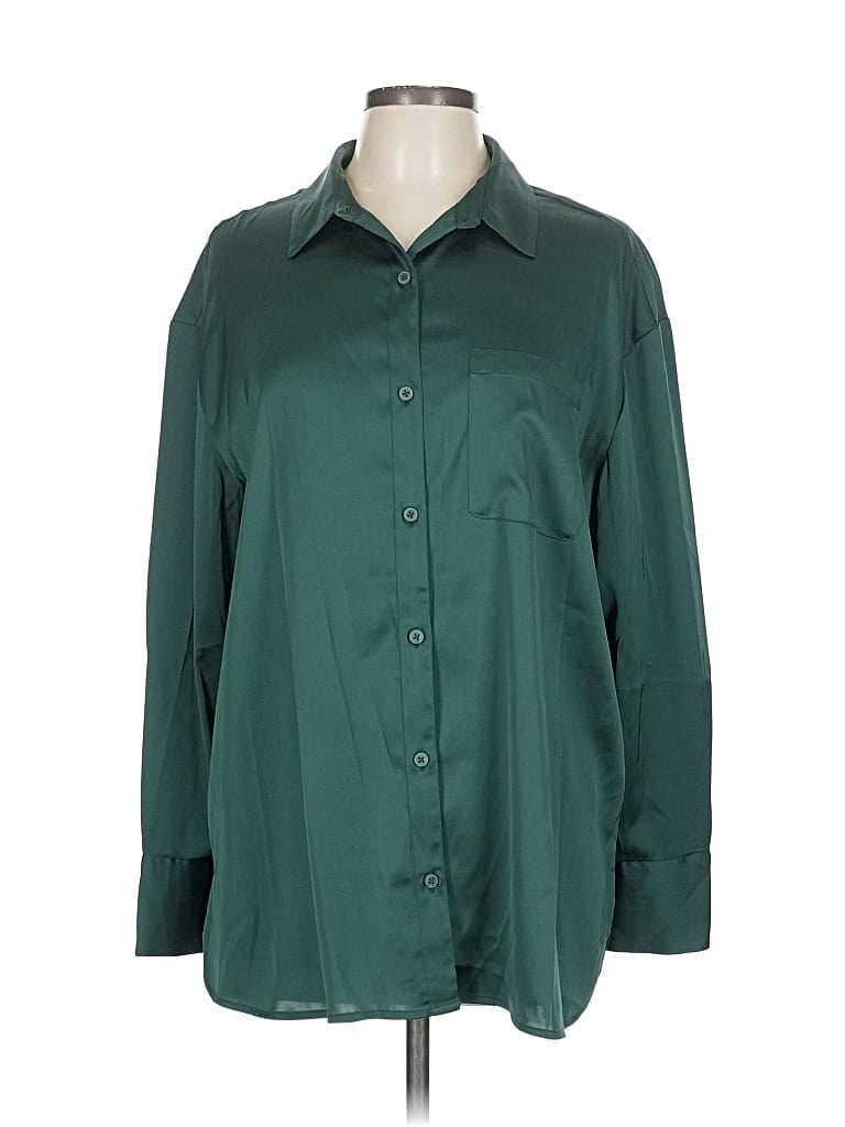 Pre-owned The Drop Long Sleeve Blouse In Green