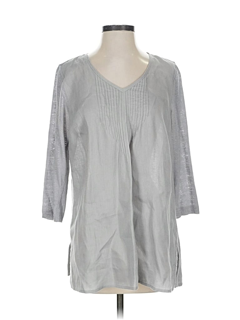 Pre-owned Jjill 3/4 Sleeve Blouse In Gray