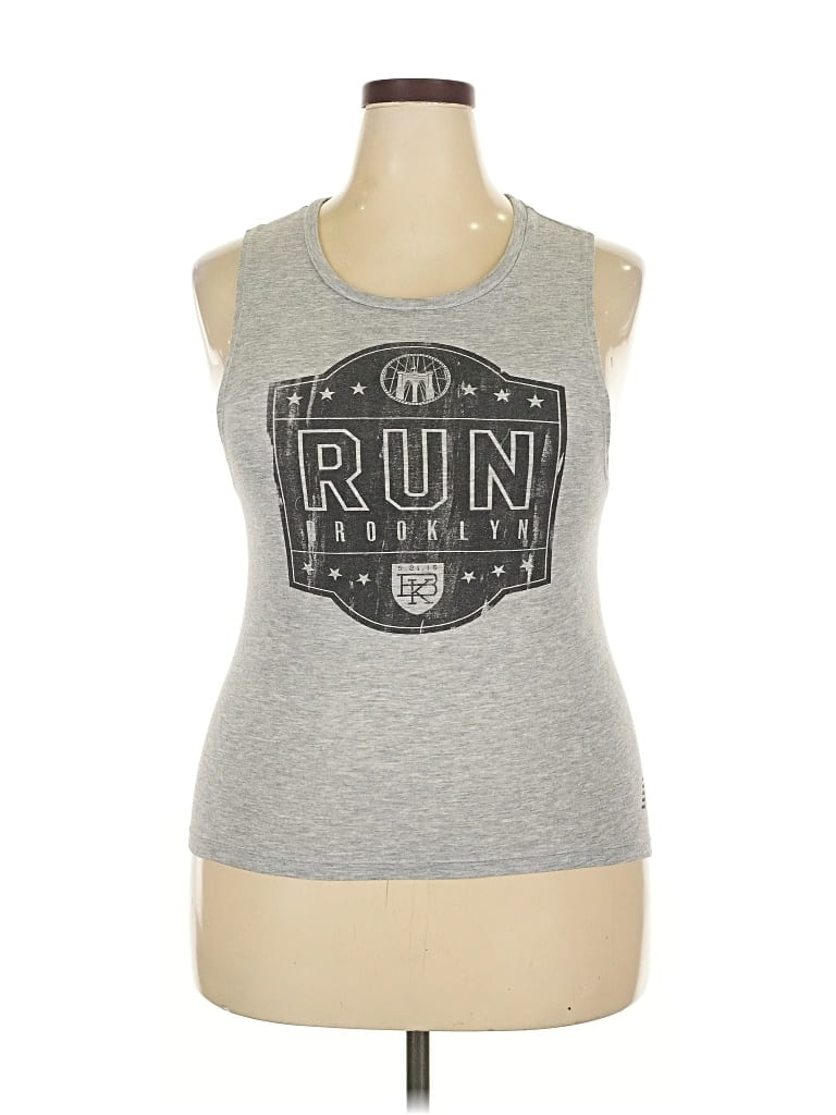 Pre-owned New Balance Tank Top Silver Halter Neckline Tops