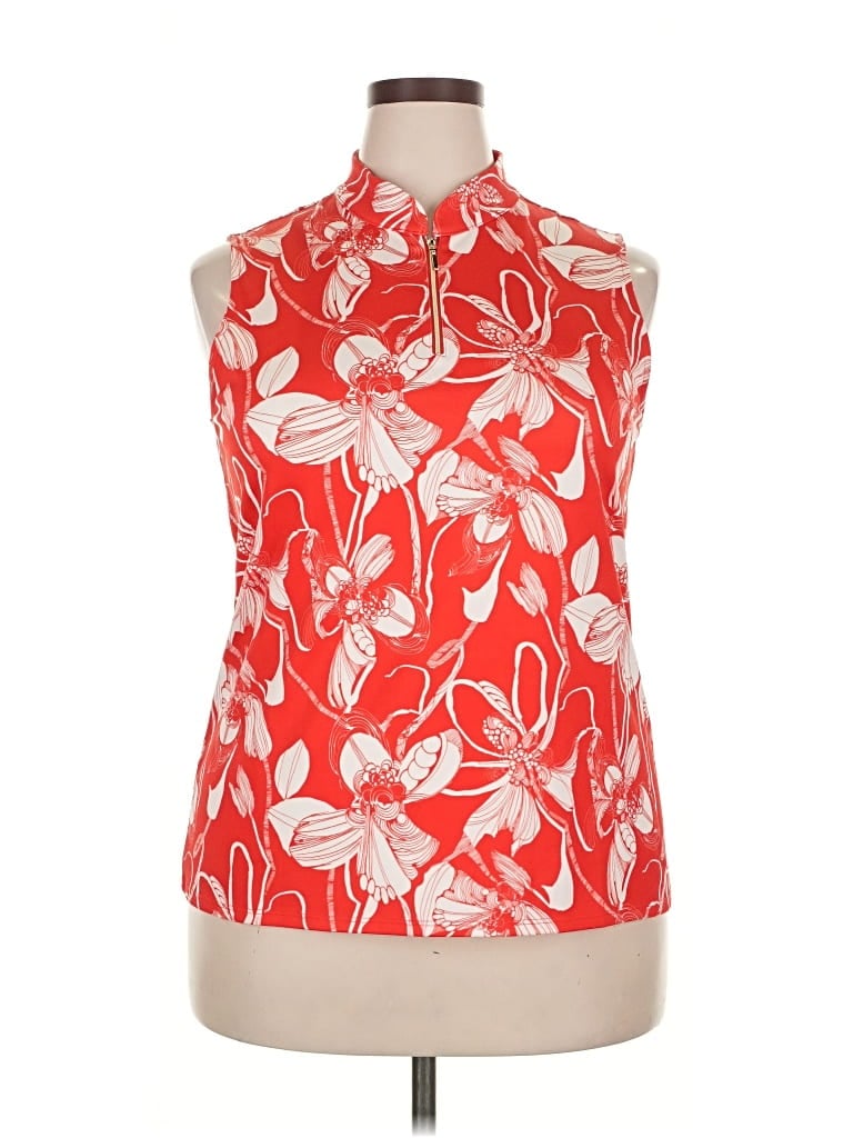 Pre-owned Zenergy By Chico's Sleeveless Blouse In Red