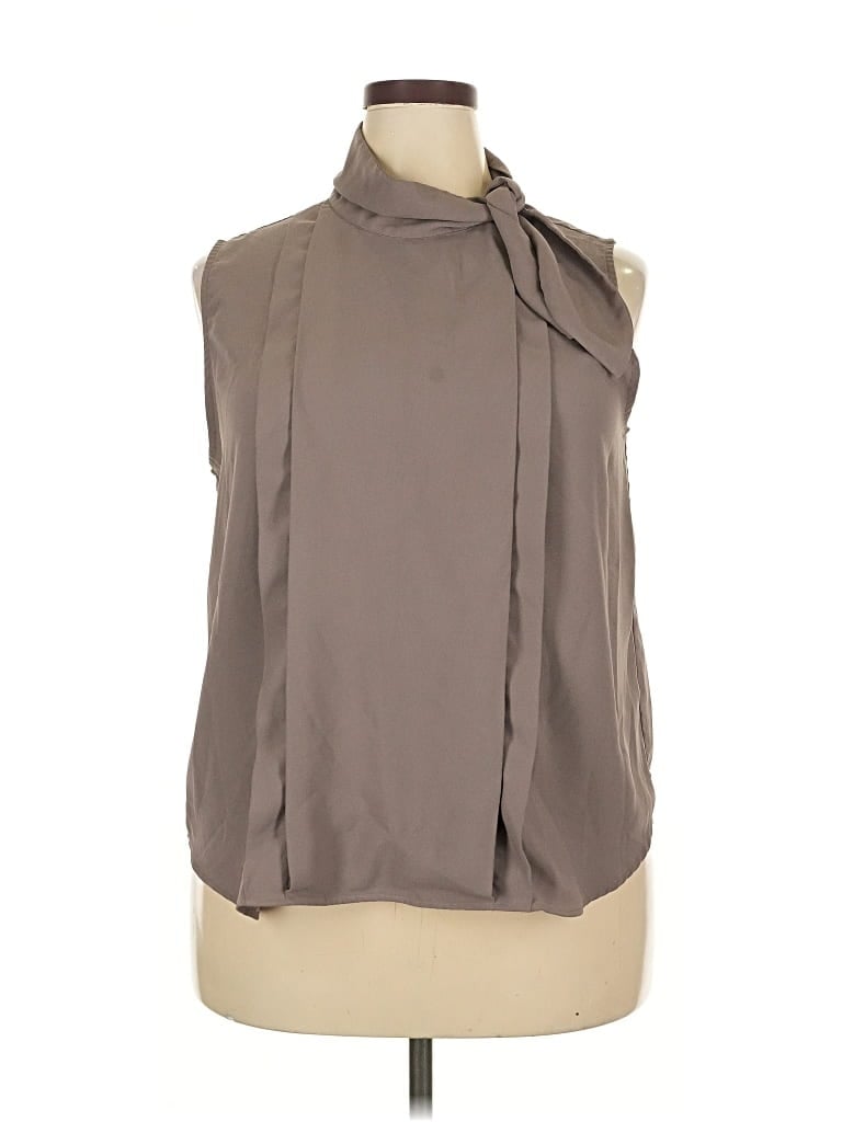 Pre-owned Ann Taylor Sleeveless Blouse In Gray