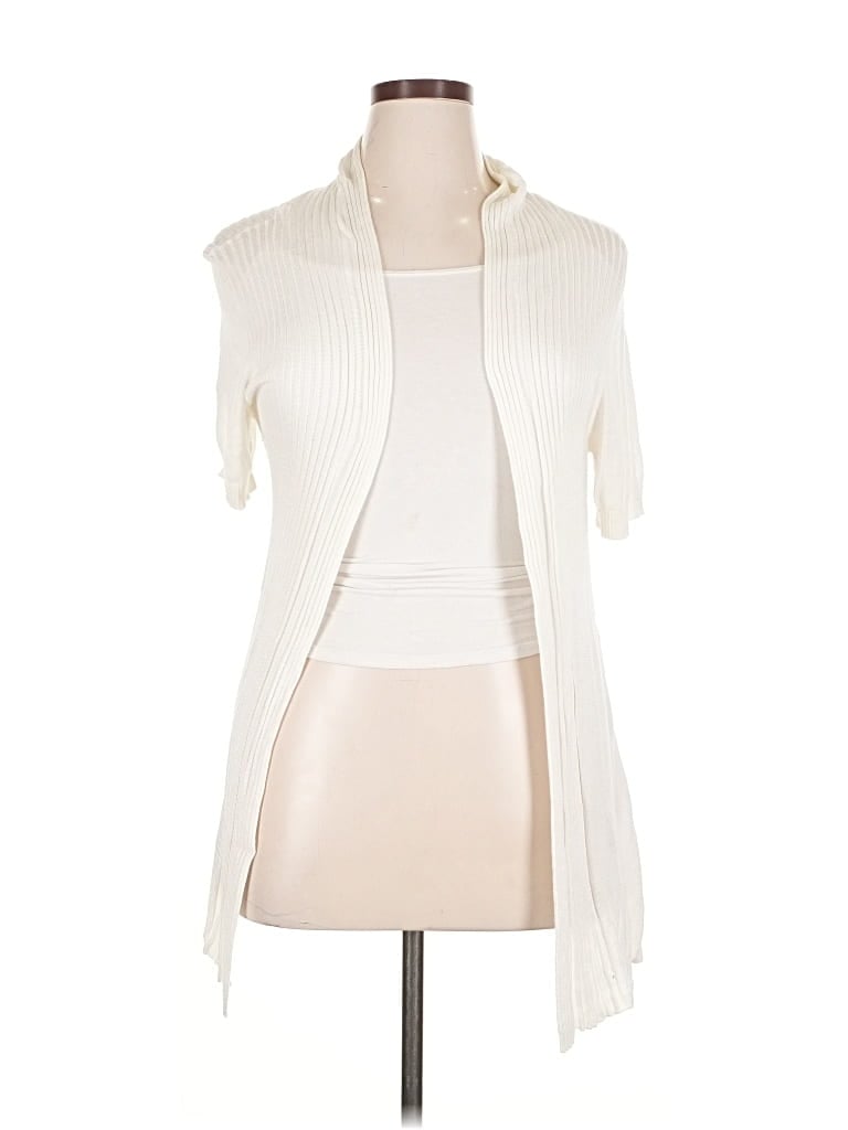 Pre-owned Dressbarn Cardigan Sweater In White