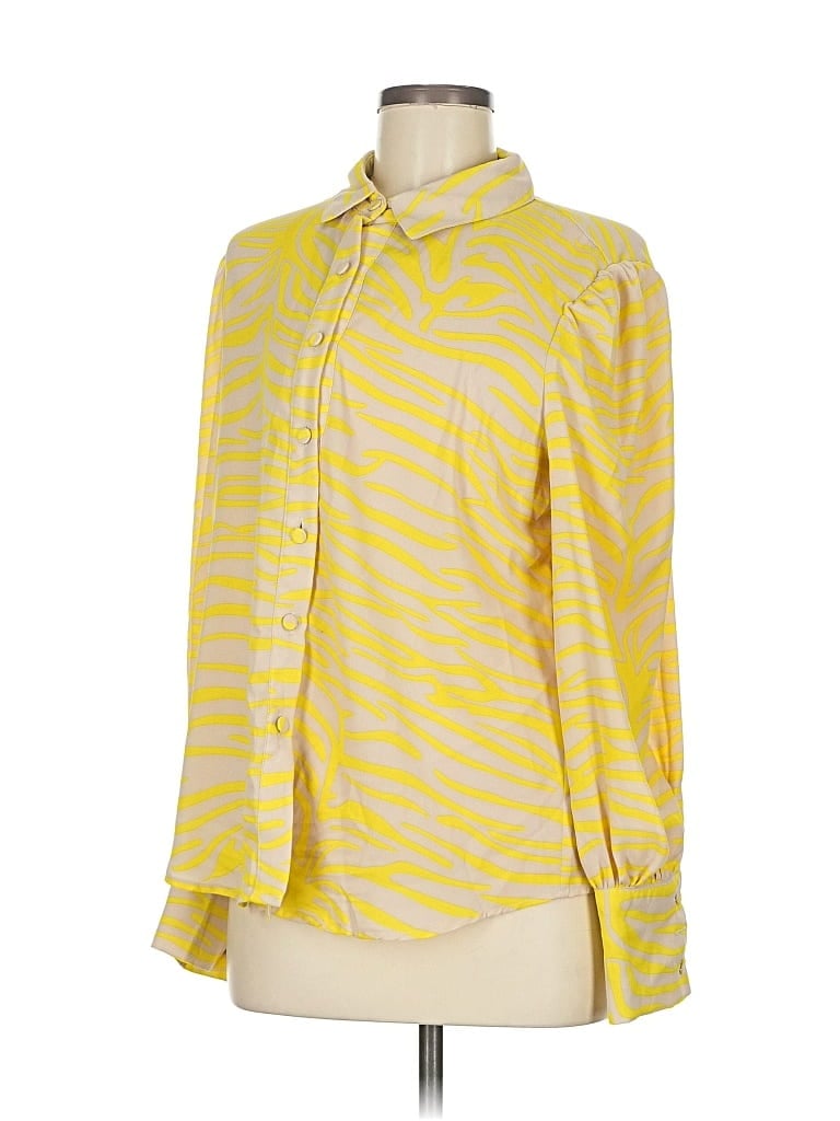 Pre-owned Unbranded Long Sleeve Blouse In Yellow