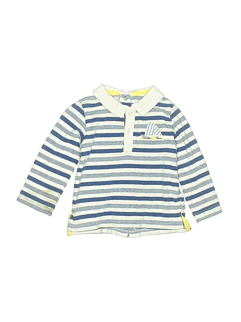 Pre-owned Assorted Brands Babies' Long Sleeve Polo Shirt In Blue