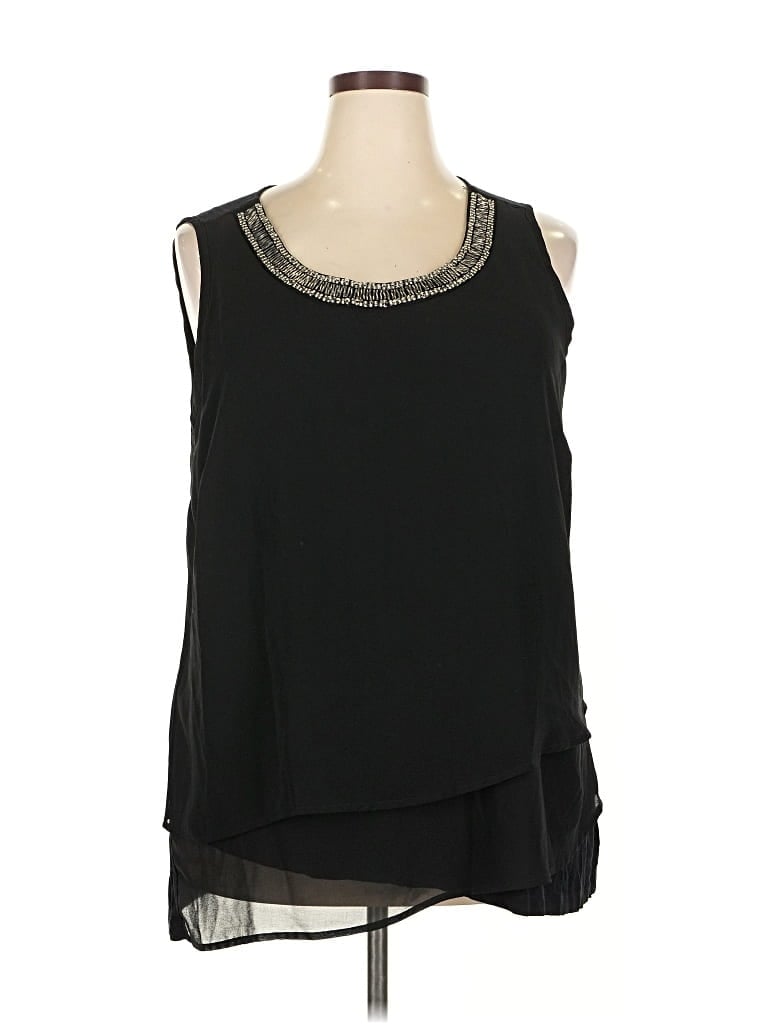 Pre-owned Worthington Sleeveless Blouse In Black
