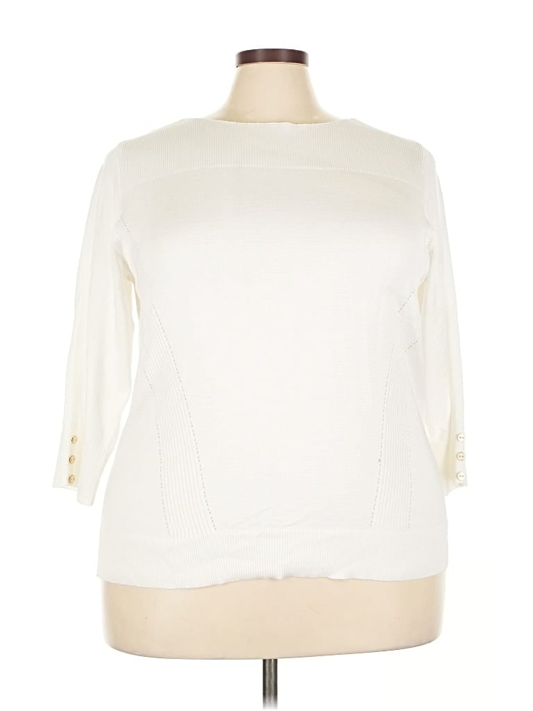 Pre-owned Melissa Paige Pullover Sweater In White