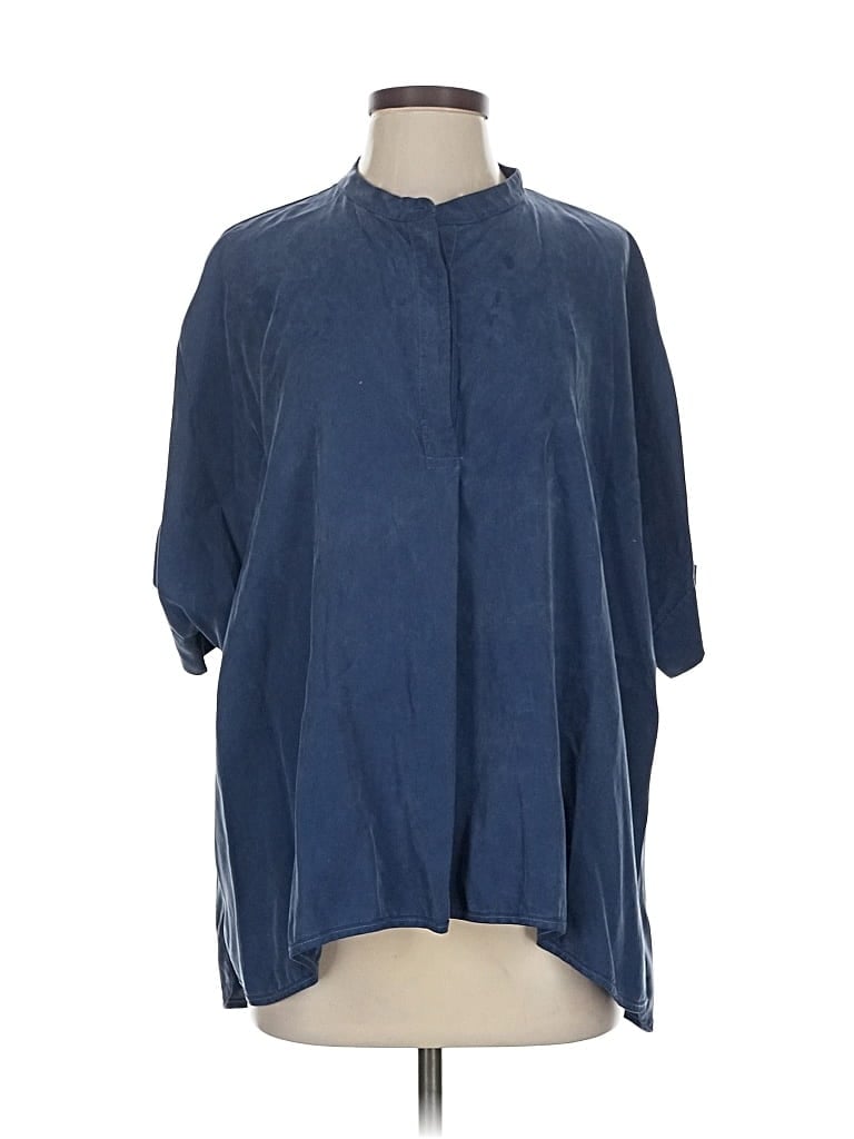 Pre-owned Assorted Brands 3/4 Sleeve Blouse In Blue