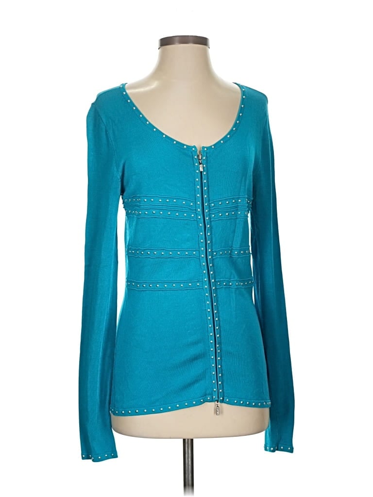 Pre-owned Caché Cardigan Sweater In Blue