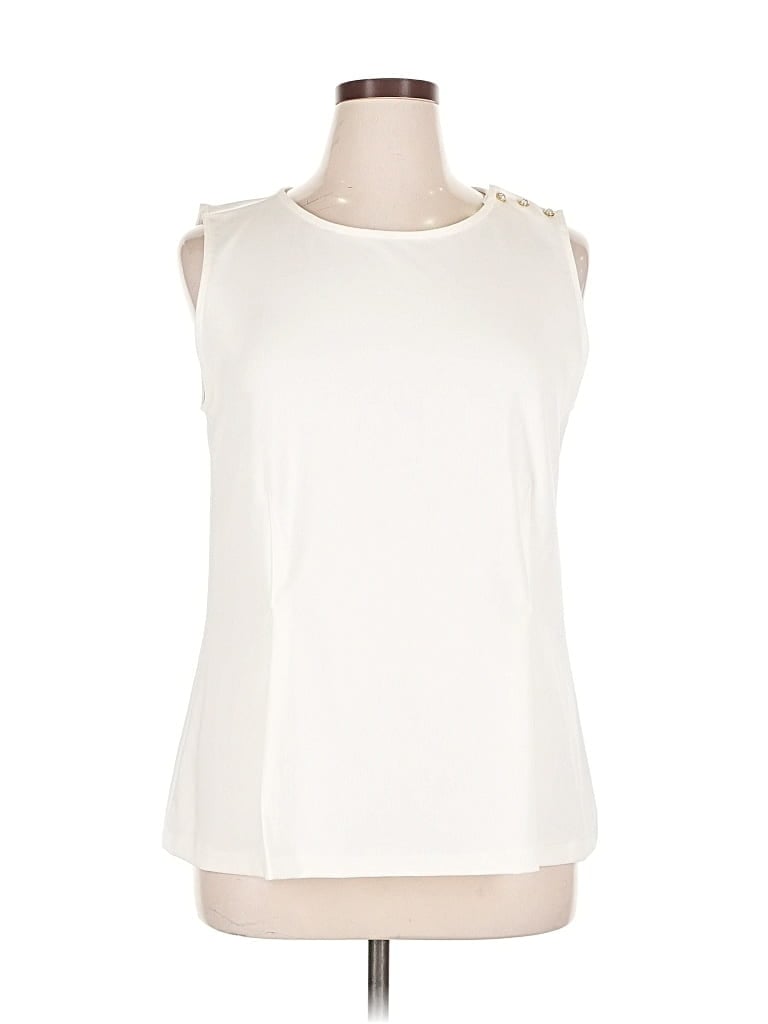 Ann Taylor Factory Sleeveless T-shirt In White