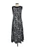 Perceptions Graphic Black Casual Dress Size S - photo 2