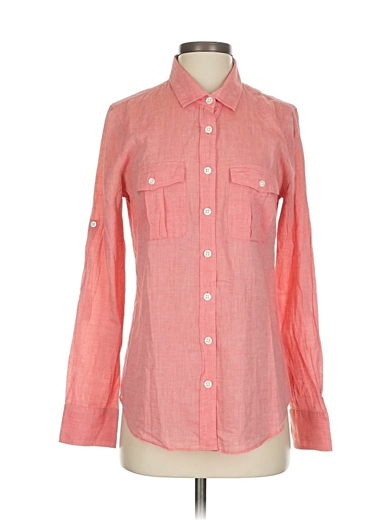 Pre-owned J.crew Factory Store Long Sleeve Button Down Shirt In Red