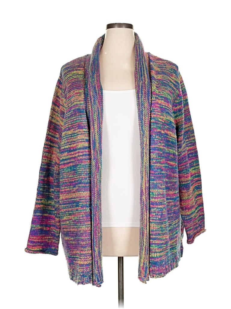 Pre-owned Woman Within Cardigan Sweater In Purple