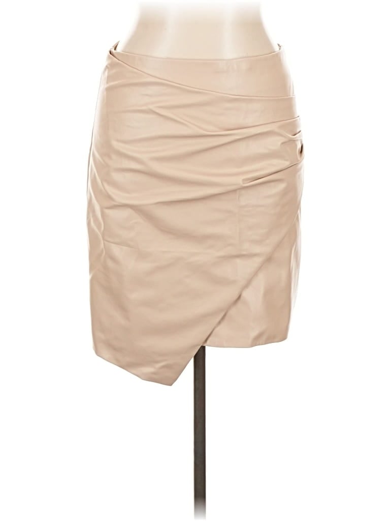 Pre-owned Pink Lily Faux Leather Skirt In Brown