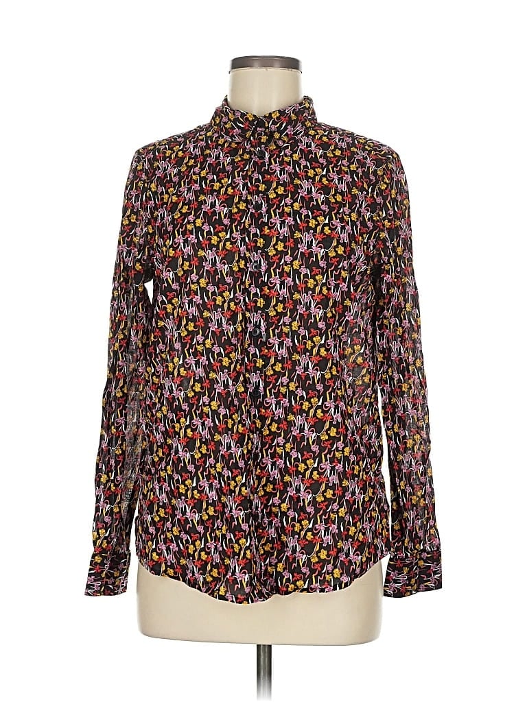 Pre-owned United Colors Of Benetton Long Sleeve Blouse In Black