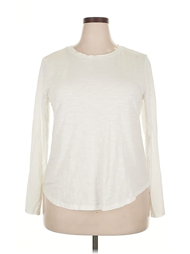 Pre-owned Sonoma Goods For Life Long Sleeve T-shirt In White