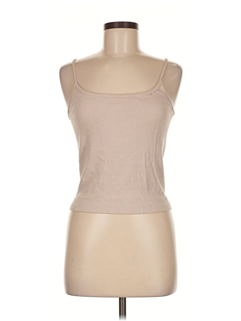 Pre-owned Brandy Melville Tank Top Tan Strapless Neckline Tops In Brown